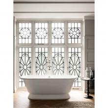 Victoria + Albert YOR-N-SW-OF + YOR-B-SW - York freestanding tub with overflow. ENGLISHCAST® base