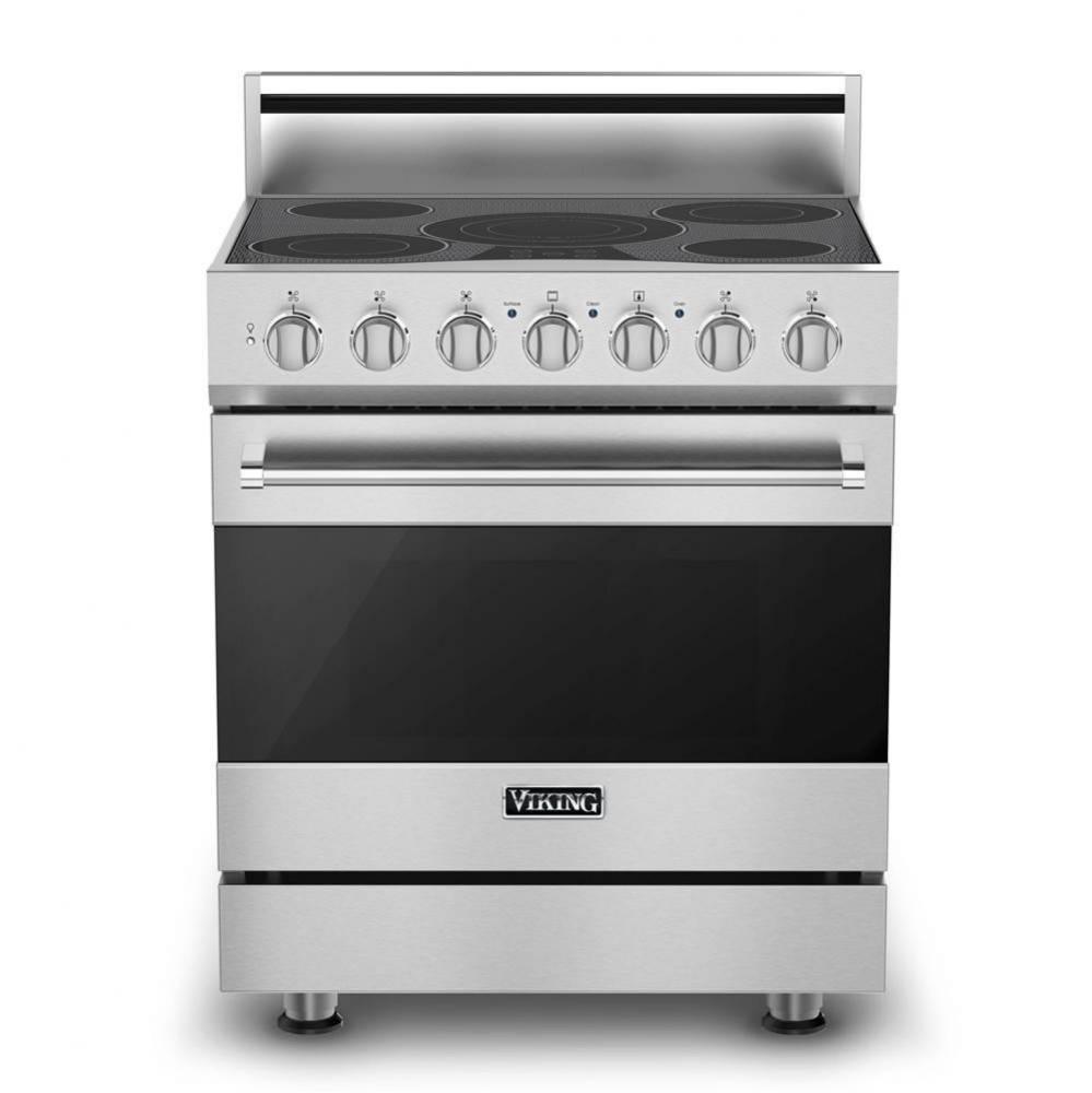 30 Inch W/24 Inch D Electric Self-Clean Range-5 Burners-Stainless