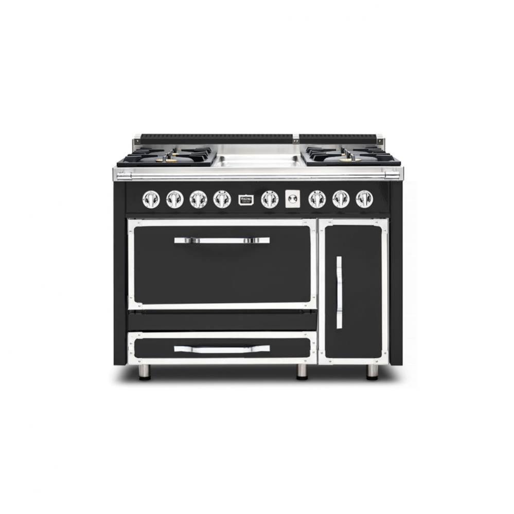 VIKING TUSCANY 48 Inch DF RANGE 4 BURNER/GRIDDLE - Cast Black
