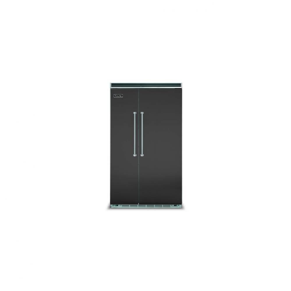 48''W. Bi Side-By-Side Refrigerator/Freezer-Cast Black