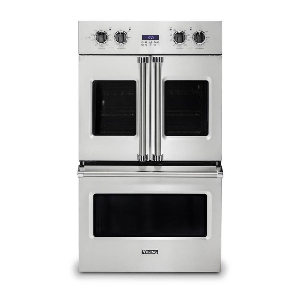 30''W. French-Door Double Built-In Electric Thermal Convection Oven-Stainless