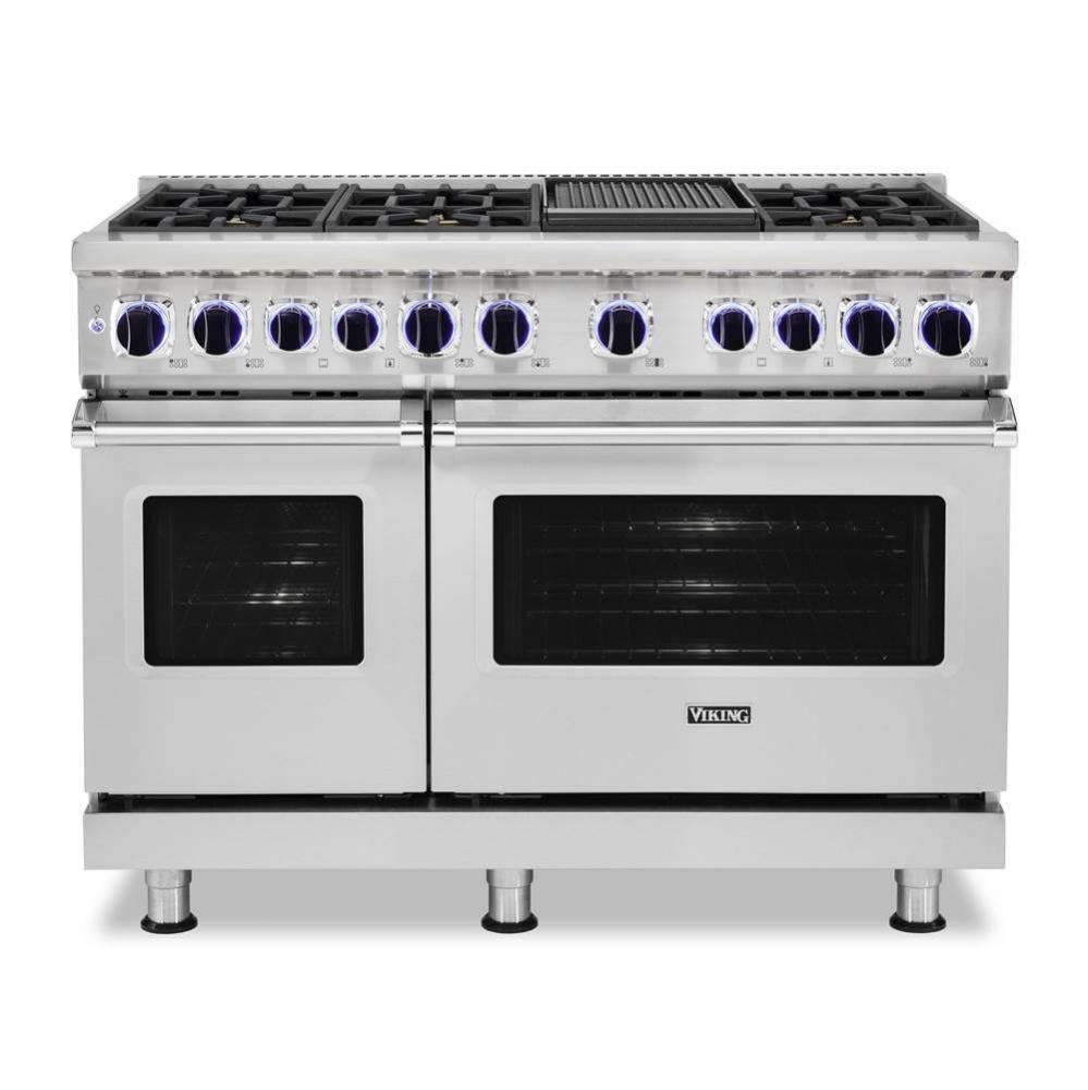 48''W./24''D. Dual Fuel Sealed Burner Range-6 Burners/Griddle-Stainless-LP