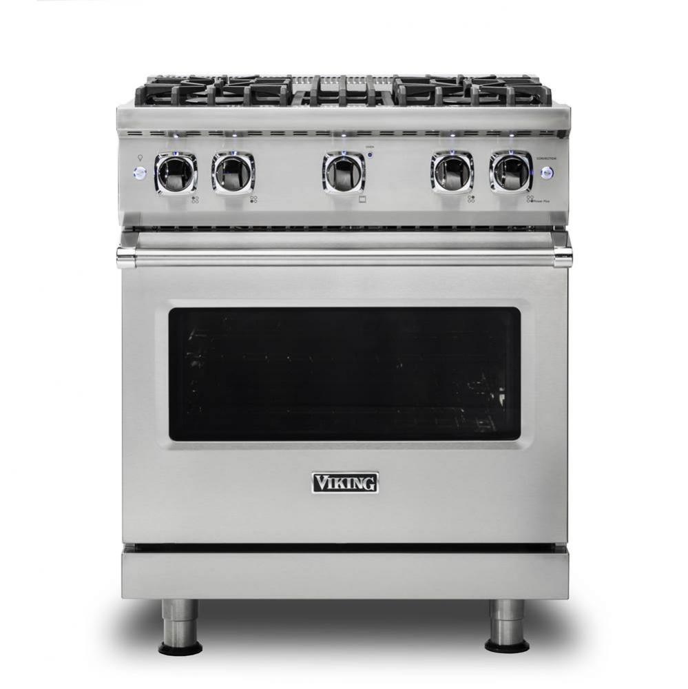 30''W./24''D. Gas Sealed Burner Range-4 Burners-Stainless