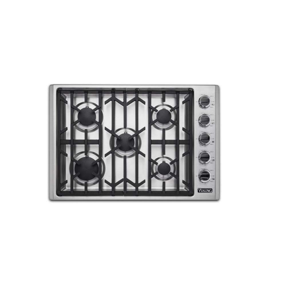 30''W. Gas Cooktop-5 Burners-Stainless-LP