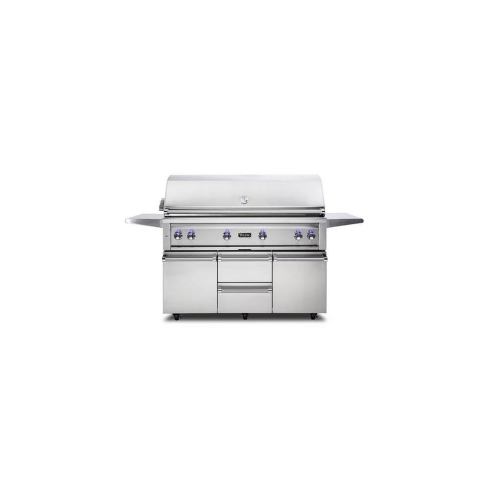 54'' Freestanding Grill with ProSear Burner and Rotisserie - LP-Stainless Steel