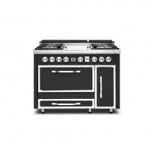 Viking TVDR4814GCS - VIKING TUSCANY 48 Inch DF RANGE 4 BURNER/GRIDDLE - Cast Black