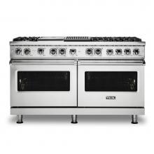Viking VDR5606GQSS - 60''W./24''D. Dual Fuel Self-Clean Sealed Burner Range-6 Burners/GriddleandGri