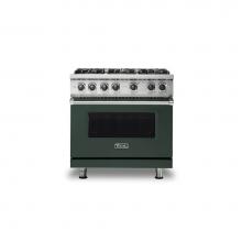 Viking VGR5366BBFLP - 36''W./24''D. Gas Sealed Burner Range-6 Burners-Blackforest Green-LP