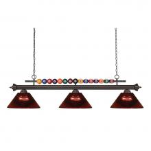 Z-Lite 170BRZ-ARBG - 3 Light Billiard