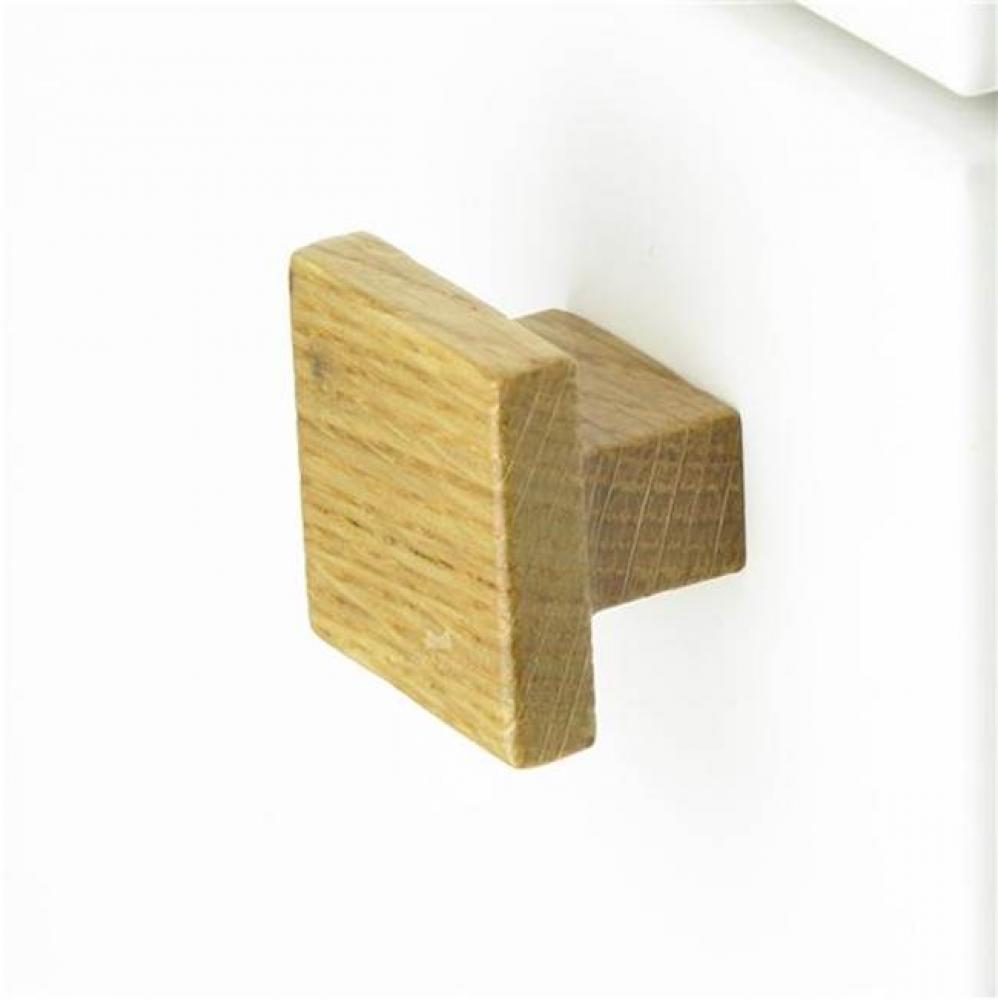 Square Knob, 1 3/8'', Oak