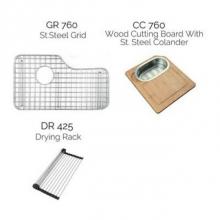 Ukinox SA CC760 - Hardwood Cutting Board & Stainless Steel Colander Set