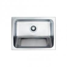 Ukinox DL610 - Laundry Sink 24'' with Angled Washboard