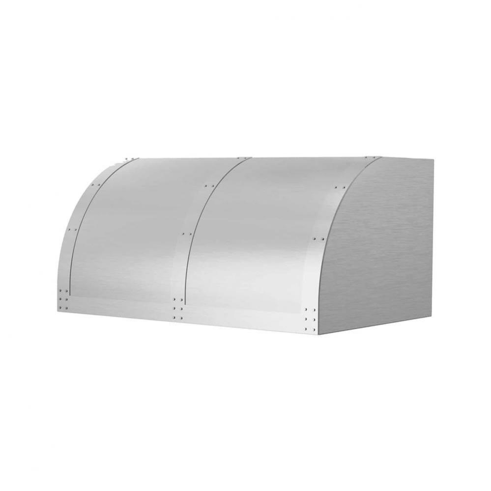 36'' Bonanza Wall Hood With Designer Metal Strapping And Rivets. 600 Cfm Internal Blower