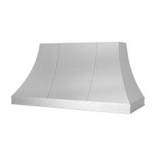 BlueStar SC054MLPLTCC - 54'' Sahara Curved Sides Wall Hood With Brushed Stainless Strapping And Rivets. 600 Cfm