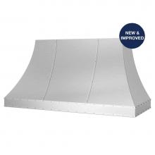BlueStar SC060MLPLTDCF - 60'' Sahara Curved Sides Wall Hood With Designer Metal Strapping And Rivets.