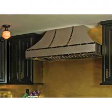 BlueStar WR054MLPLTDCC - 54'' Wrangler Wall Hood With Designer Metal Strapping And Rivets.