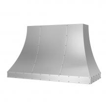 BlueStar RL060MLPLTC - 60'' Ridgeline Wall Hood With Brushed Stainless Strapping And Rivets