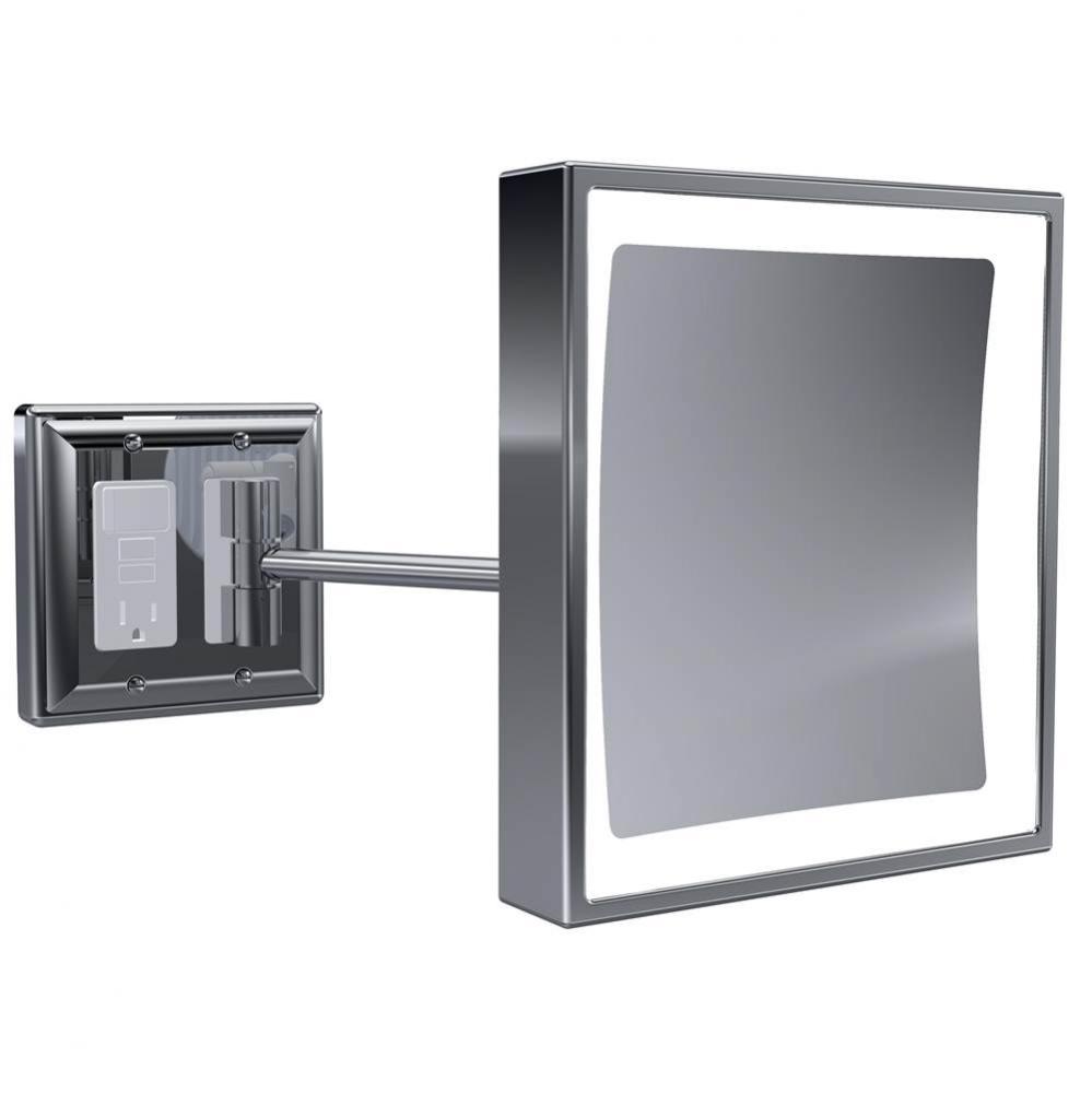Baci Senior Rectangular Wall Mirror With Gfci Outlet 5X