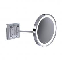 Baci Mirrors BSRX10-09-CHR - Baci Senior Round Wall Mirror With Gfci Outlet - 10X