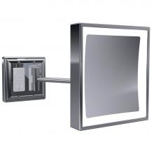 Baci Mirrors BSR-209-CHR - Baci Senior Rectangular Wall Mirror With Gfci Outlet 5X