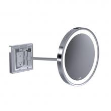 Baci Mirrors BSR-309-CHR - Baci Senior Round Wall Mirror With Gfci Outlet 5X
