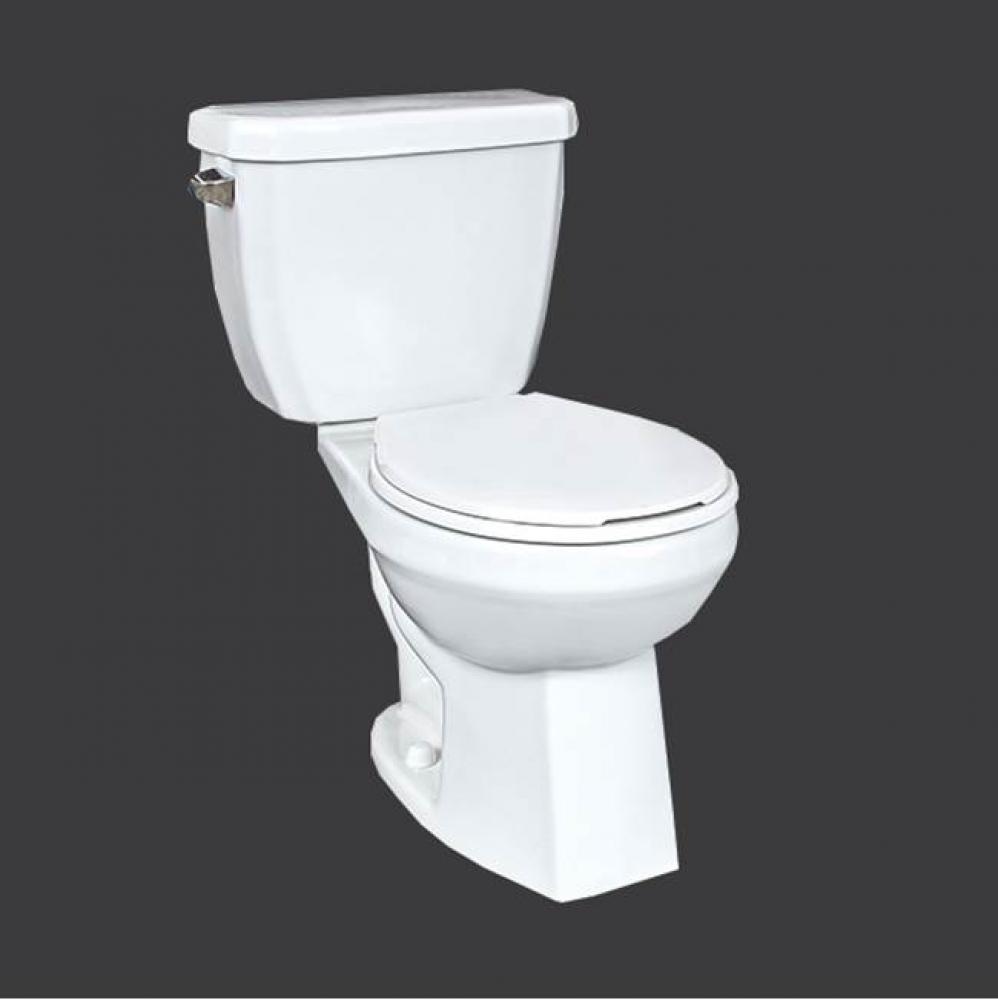 Toilet, rounded front, 15.5''high, insulated tank, 12'' raw plumbing (2