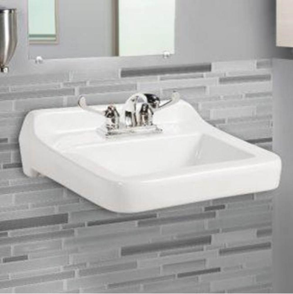 Wall-mount sink, single faucet hole, with