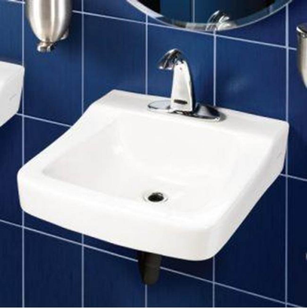 Wall mount sink, single faucet