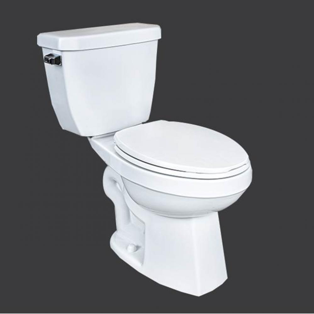 Elongated toilet, raised height, insulated tank, 12'' raw plumbing (2