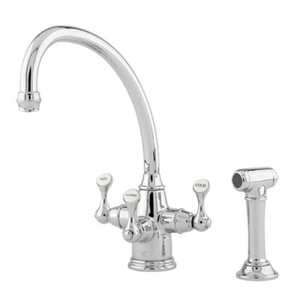 Georgian Era™ Filtration 3-Lever Kitchen Faucet With Sidespray
