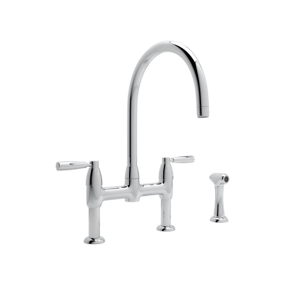 Holborn™ Bridge Kitchen Faucet With C-Spout and Side Spray U.4273LS-APC-2  Streaming Plumbing  Hardware