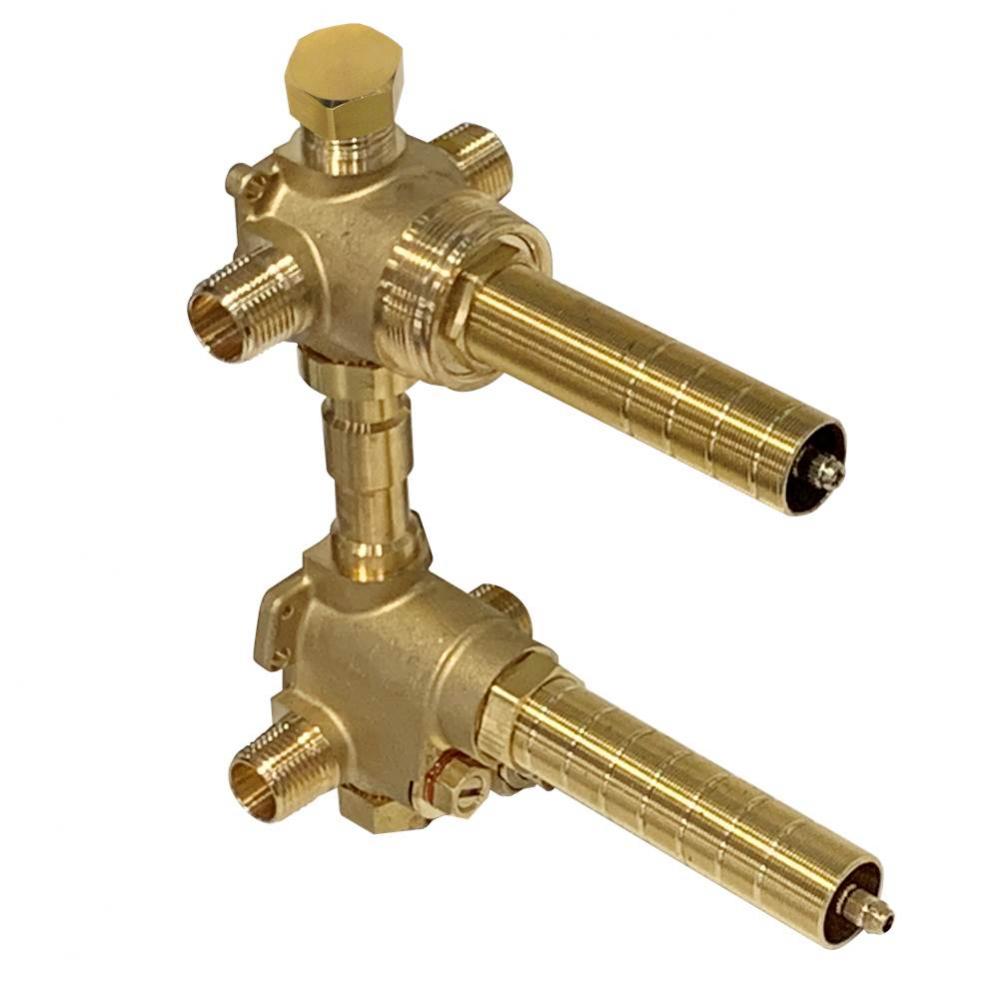 1/2'' Thermostatic Rough-In Valve With Integrated Two Outlet Dedicated Diverter