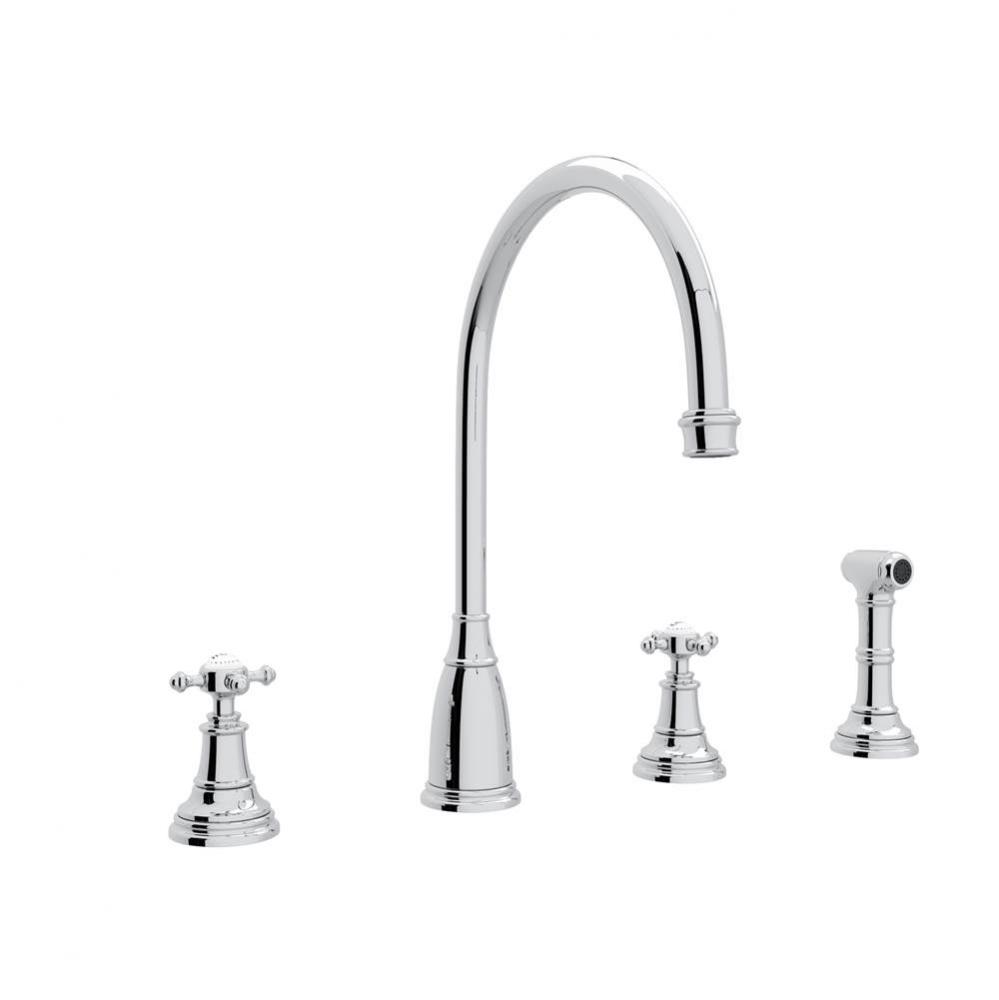 Georgian Era™ Two Handle Kitchen Faucet With Side Spray