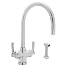 Perrin & Rowe U.1535LS-APC-2 - Holborn™ Filtration 2-Lever Kitchen Faucet With Sidespray