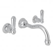 Perrin & Rowe U.3790L-APC/TO-2 - Edwardian™ Wall Mount Lavatory Faucet With Column Spout