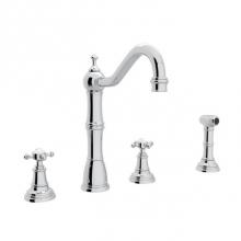 Perrin & Rowe U.4775X-APC-2 - Edwardian™ Two Handle Kitchen Faucet With Side Spray