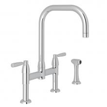 Perrin & Rowe U.4279LS-APC-2 - Holborn™ Bridge Kitchen Faucet With U-Spout and Side Spray