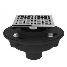 Perrin & Rowe SDCI2-3142APC - Cast Iron 2'' No Hub Drain Kit With 3142 Weave Decorative Cover
