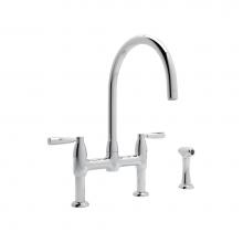 Perrin & Rowe U.4273LS-APC-2 - Holborn™ Bridge Kitchen Faucet With C-Spout and Side Spray