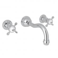 Perrin & Rowe U.3791X-APC/TO-2 - Edwardian™ Wall Mount Lavatory Faucet With Column Spout