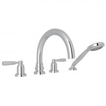 Perrin & Rowe U.3975LS-APC - Holborn™ 4-Hole Deck Mount Tub Filler With C-Spout