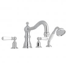 Perrin & Rowe U.3745L-APC - Edwardian™ 4-Hole Deck Mount Tub Filler With Column Spout