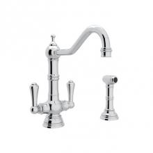Perrin & Rowe U.4766APC-2 - Edwardian™ Two Handle Kitchen Faucet With Side Spray