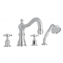 Perrin & Rowe U.3746X-APC - Edwardian™ 4-Hole Deck Mount Tub Filler With Column Spout