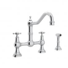 Perrin & Rowe U.4755X-APC-2 - Edwardian™ Bridge Kitchen Faucet With Side Spray