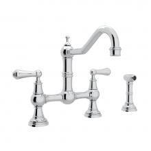 Perrin & Rowe U.4756L-APC-2 - Edwardian™ Bridge Kitchen Faucet With Side Spray