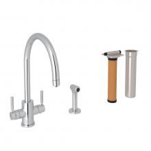Perrin & Rowe U.KIT12931LS-APC-2 - Holborn™ Two Handle Filter Kitchen Faucet Kit With Side Spray