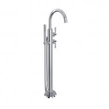 Perrin & Rowe U.3990LS-APC/TO - Holborn™ Single Hole Floor Mount Tub Filler Trim With C-Spout