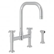 Perrin & Rowe U.4278X-APC-2 - Holborn™ Bridge Kitchen Faucet With U-Spout and Side Spray