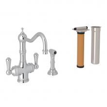 Perrin & Rowe U.KIT1570LS-APC-2 - Edwardian™ Two Handle Filter Kitchen Faucet Kit With Side Spray
